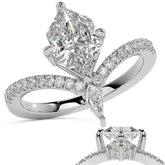 Chevron Shaped Duchess Marquise Moissanite Engagement Ring