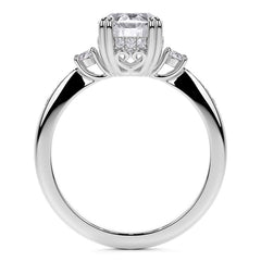 Oval Scroll Accent Moissanite Engagement Ring