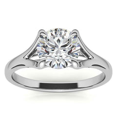 Round Trellis Moissanite Solitaire Ring