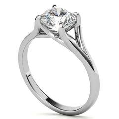 Round Trellis Moissanite Solitaire Ring
