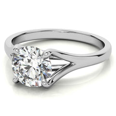 Round Trellis Moissanite Solitaire Ring