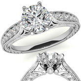 6-Prong Round Antique Moissanite Engagement Ring