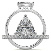 Trillion cut Moissanite Modern Engagement Ring