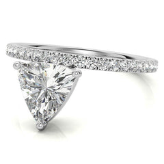 Trillion cut Moissanite Modern Engagement Ring