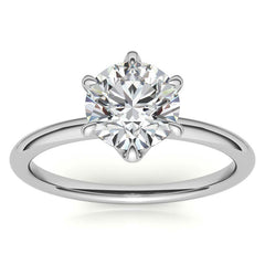 Petite 6-Prong Round Brilliant Moissanite Solitaire Ring