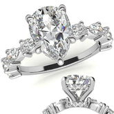 8-Stone 4x2.5mm Pear Moissanite Engagement Ring