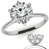Round 6-Prong Moissanite Solitaire Ring with Claw Prongs