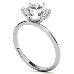 Round 6-Prong Moissanite Solitaire Ring with Claw Prongs
