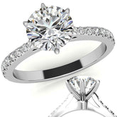 Round 6-prong Graduated Moissanite Engagement Ring