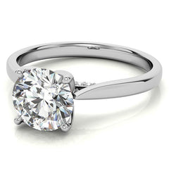 Round Accented Tulip Moissanite Engagement Ring