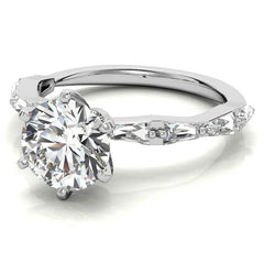 Tapered Baguette Moissanite and Diamond Engagement Ring