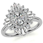 Art Deco Oval Moissanite Engagement Ring