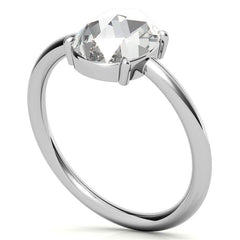 Rose cut Oval Moissanite Solitaire Ring