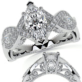 Marquise Split Shank Infinity Style Moissanite Engagement Ring