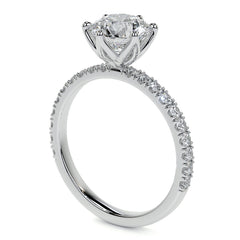 Round Brilliant Moissanite Engagement Ring with Tulip Prongs