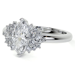 Marquise Cluster Style Moissanite Engagement Ring