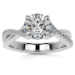 Bypass Style Round Split Shank Moissanite Engagement Ring