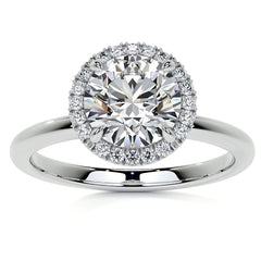 Petite Round Tulip Halo Moissanite Engagement Ring