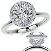 Petite Round Tulip Halo Moissanite Engagement Ring