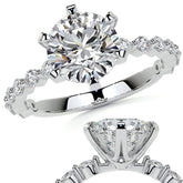 6-Prong Round Single Prong Moissanite Engagement