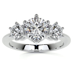 Round 3-Stone Moissanite Ring