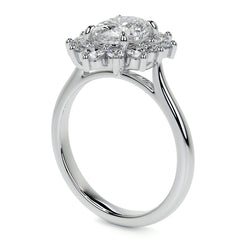 Oval Moissanite Cathedral Halo Moissanite Engagement Ring