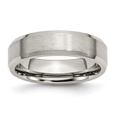 Titanium Brushed and Polished 6mm Beveled Edge Band