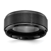 Black Zirconium Polished with Brushed Center 9mm Beveled Edge Ba