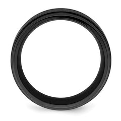 Black Zirconium Polished with Brushed Center 9mm Beveled Edge Ba