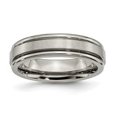 Titanium Satin and Polished 6mm Grooved Edge Band