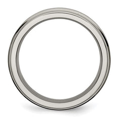 Titanium Satin and Polished 6mm Grooved Edge Band