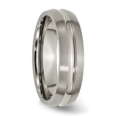 Titanium Brushed and Polished 6mm Grooved Band