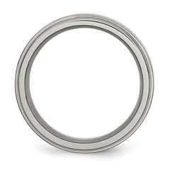 Titanium Polished 8mm Grooved Edge Band