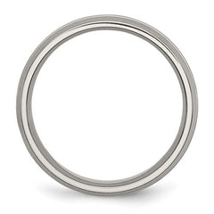 Titanium Brushed and Polished 6mm Grooved Band