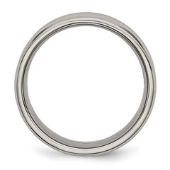 Titanium Polished Concave 8mm Beveled Edge Band