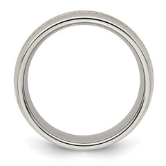 Stainless Steel with Antler Inlay 8mm Band