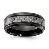 Black Titanium with Grey Carbon Fiber Inlay 8.00mm Band