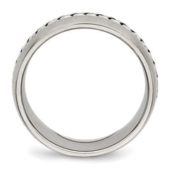 Stainless Steel Brushed and Polished Braided 8mm Band