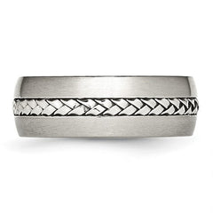 Stainless Steel Brushed and Polished Braided 8mm Band
