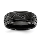 Stainless Steel Black IP-plated Brushed Center 8mm Band