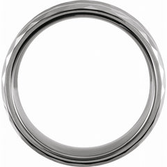 Tungsten 8mm Faceted Band