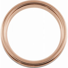 18K Rose Gold PVD Tungsten 8mm Grooved Band with Satin Finish