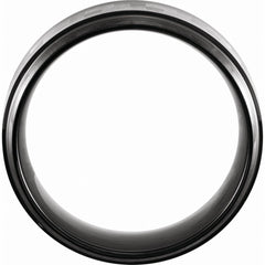 Black PVD Tungsten 8mm Band with Grey Carbon Fiber Inlay