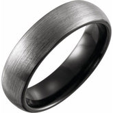 Black PVD Tungsten 6mm Band with Satin Finish