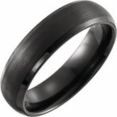 Black PVD Tungsten 6mm Beveled-Edge Band