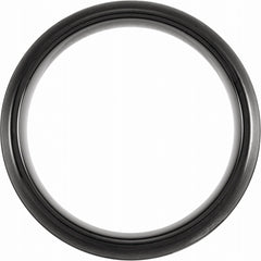 Black and Blue PVD Tungsten 8mm Grooved Band