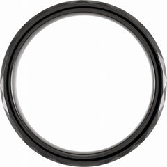 Black PVD Tungsten 6mm Faceted Beveled-Edge Band