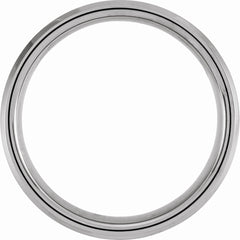 Tungsten 8mm Beveled-Edge Band with Inlay