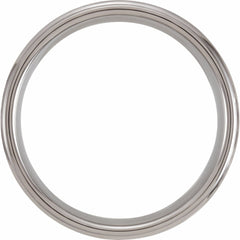 Tungsten 8mm Flat Edge Band with Mother of Pearl Inlay