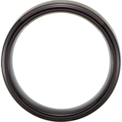 Black PVD Tungsten 8mm Ridged Band